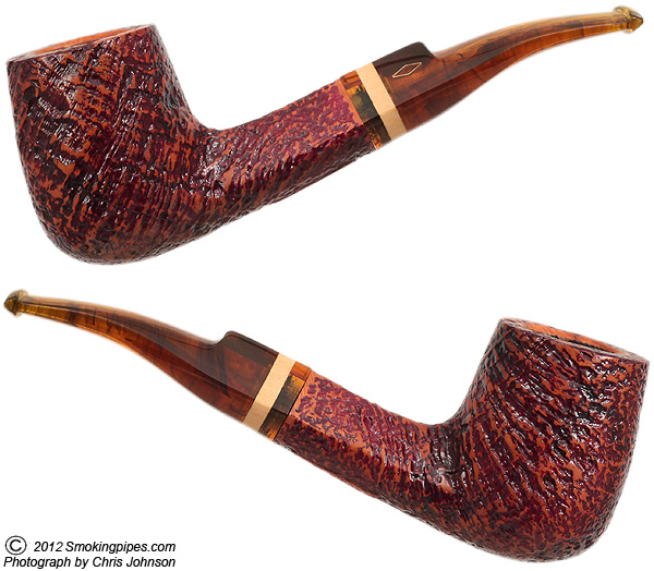 Brebbia: Ninja Sabbiata Bent Billiard (8311) Tobacco Pipe