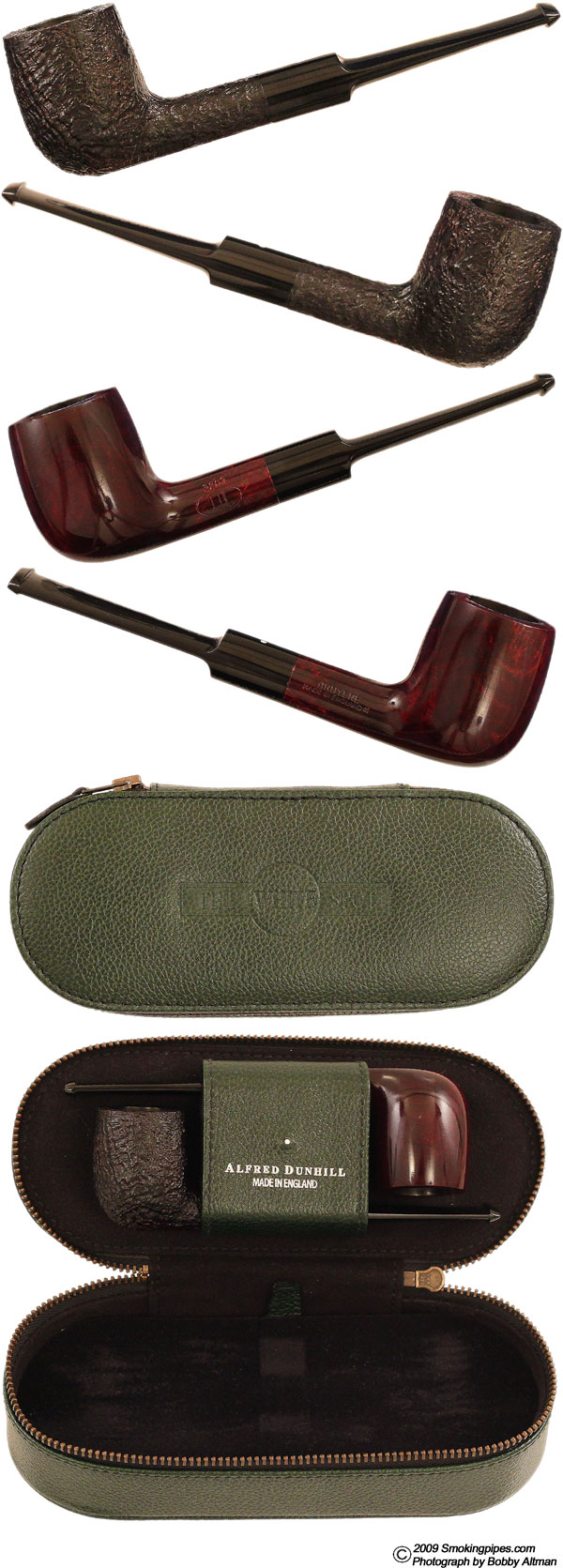 Dunhill: Bruyere & Shell Briar (3203) Two Pipe Set Tobacco Pipe
