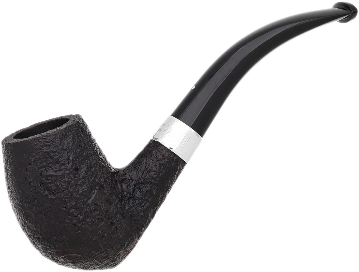 Dunhill Zeppelin Shell Briar Quaint Bent Billiard with Silver (4) (23/25) (2025) (with Case and Tamper)