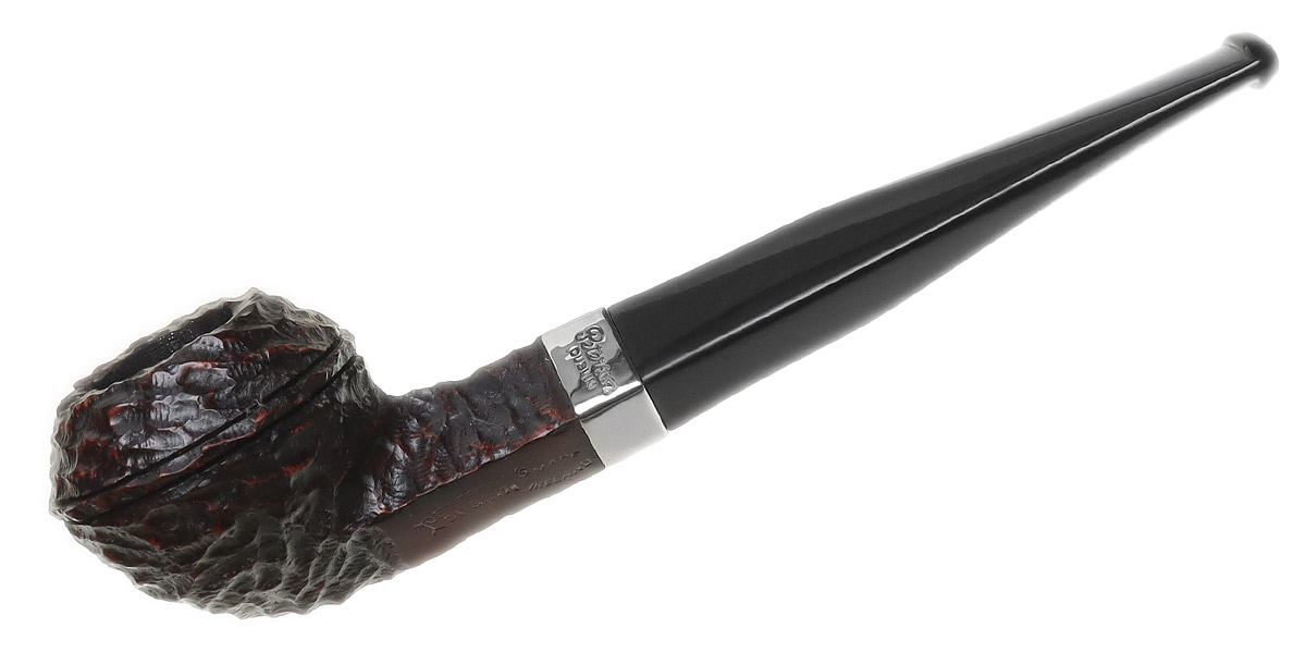 Peterson Junior Rusticated Nickel Mounted Straight Bulldog Fishtail