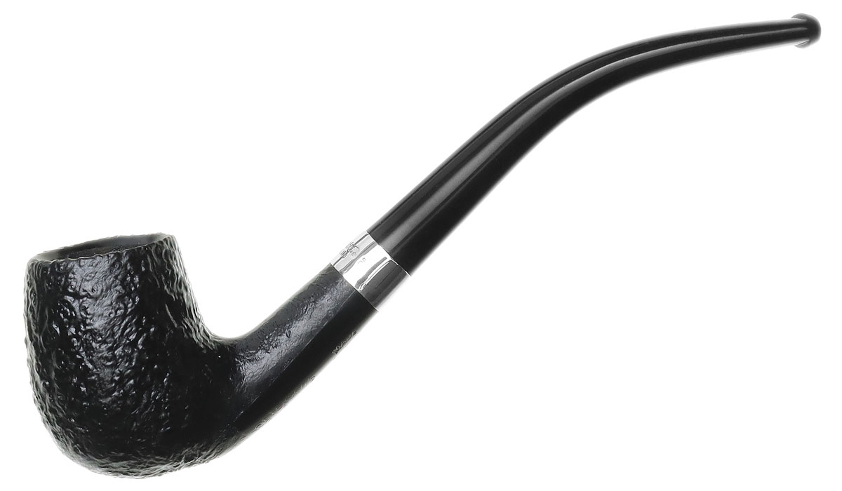 Peterson Junior Sandblasted Silver Mounted Bent Billiard Fishtail