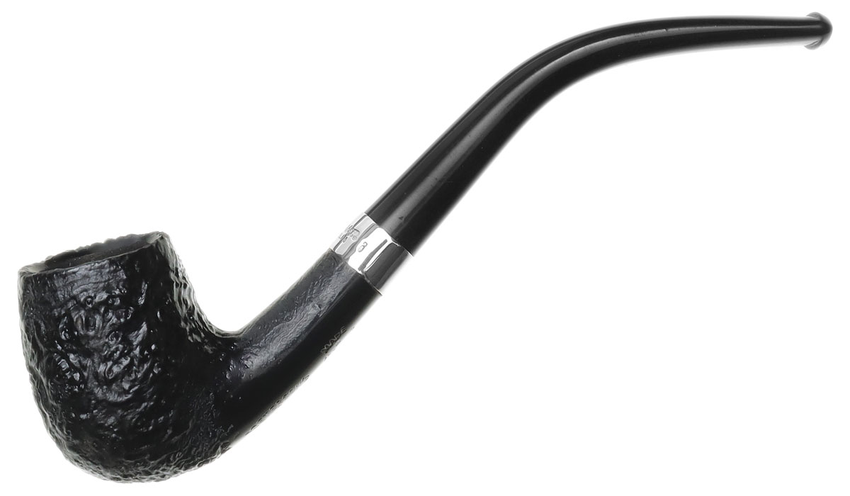 Peterson Junior Sandblasted Silver Mounted Bent Billiard Fishtail