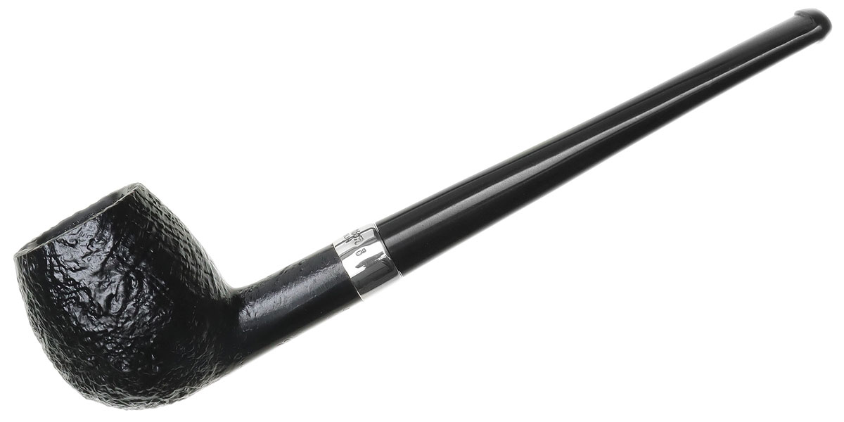 Peterson Junior Sandblasted Silver Mounted Canted Apple Fishtail