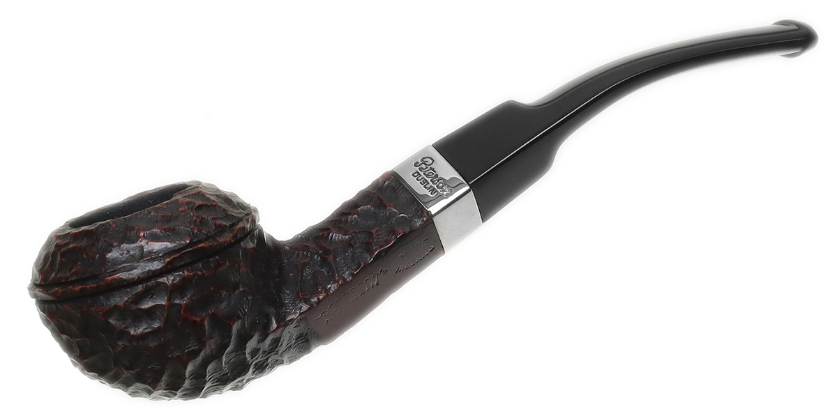 Peterson Junior Rusticated Nickel Mounted Bent Bulldog Fishtail