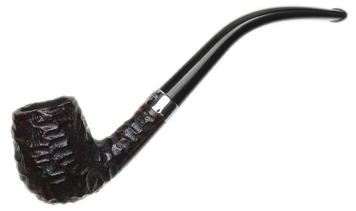 Peterson Junior Rusticated Nickel Mounted Bent Billiard Fishtail
