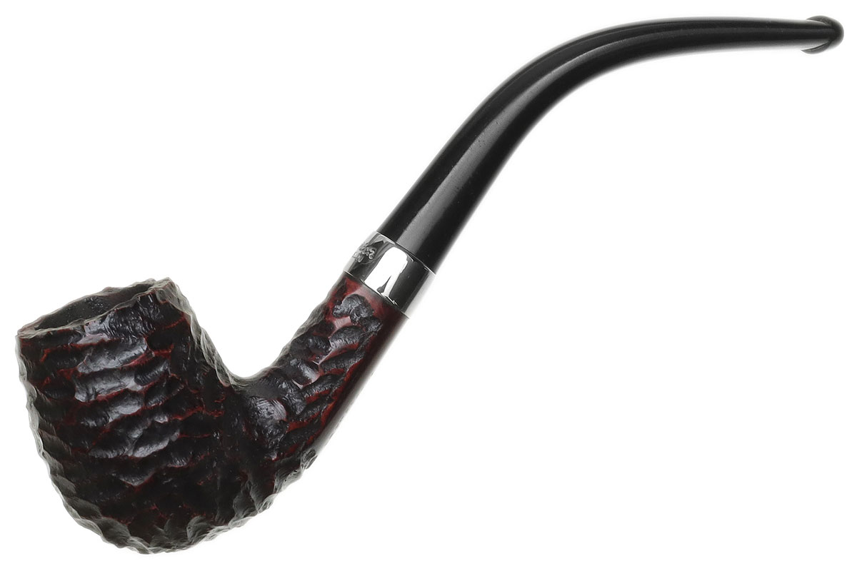 Peterson Junior Rusticated Nickel Mounted Bent Billiard Fishtail
