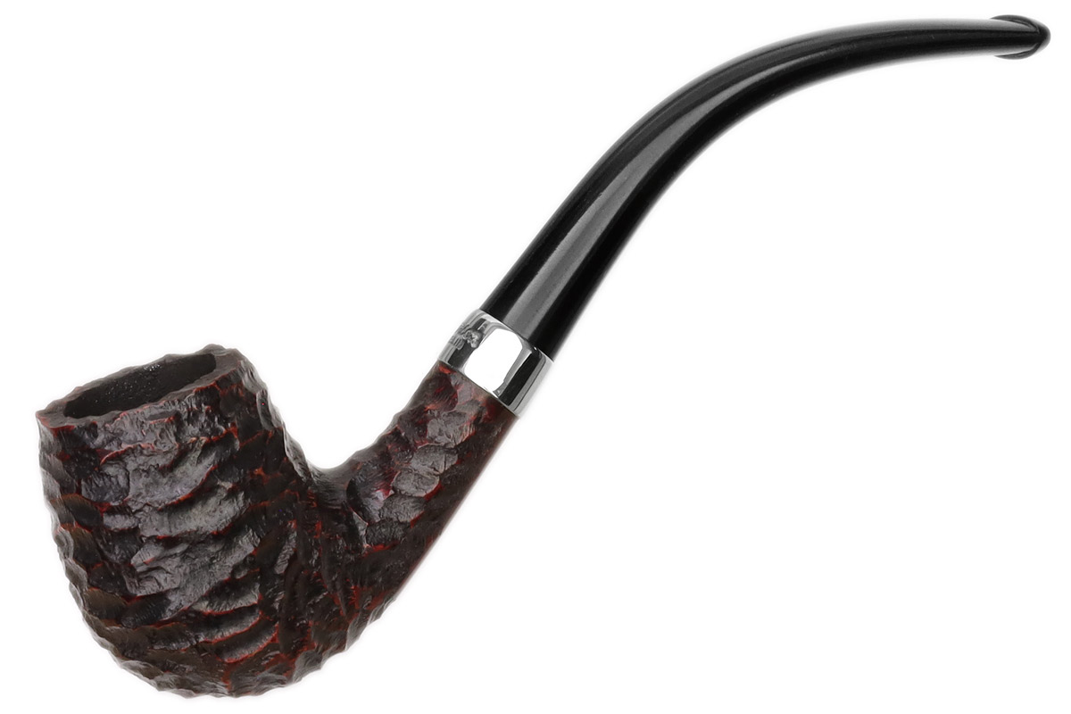 Peterson Junior Rusticated Nickel Mounted Bent Billiard Fishtail
