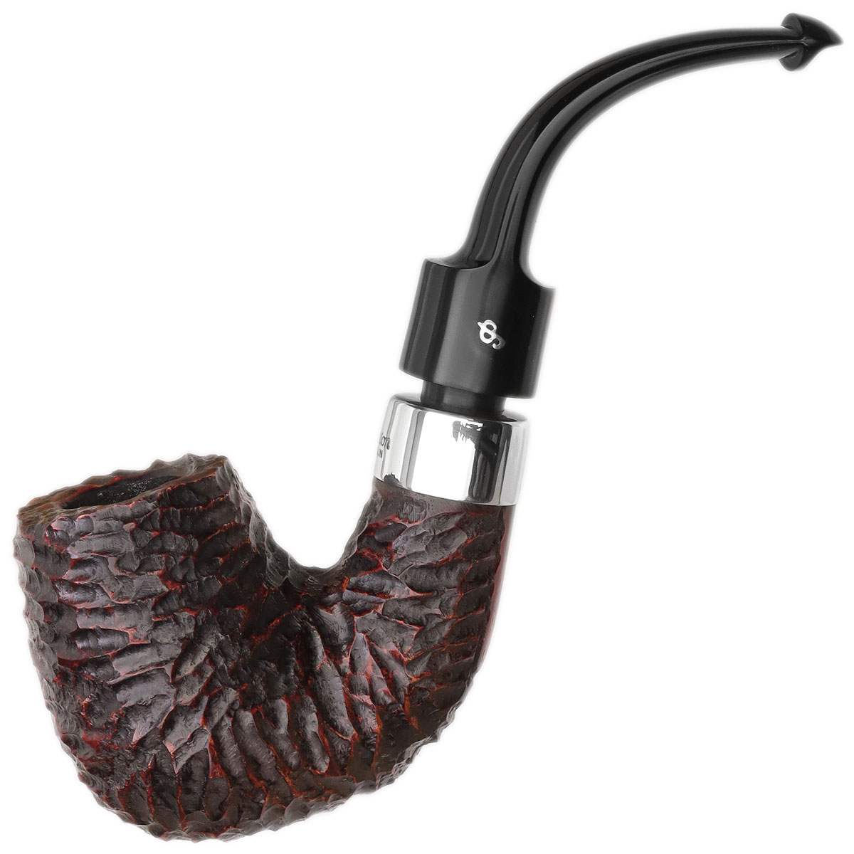 Peterson House Pipe Rusticated Bent Billiard P-Lip