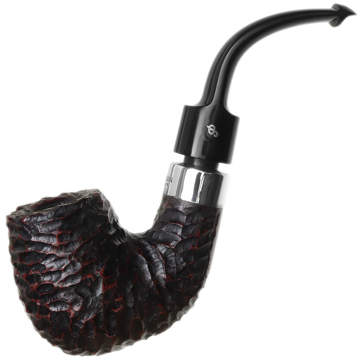 Peterson House Pipe Rusticated Bent Billiard P-Lip