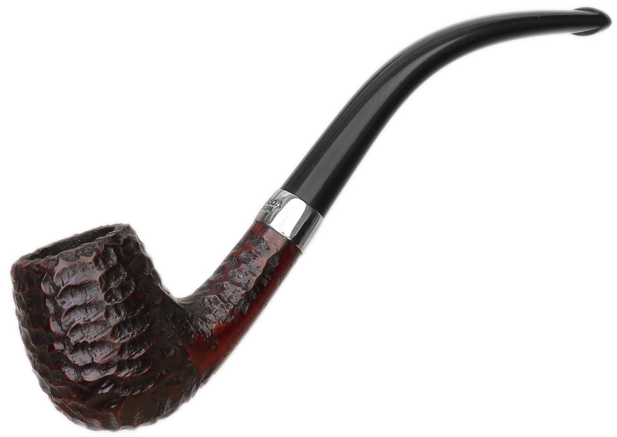 Peterson Junior Rusticated Nickel Mounted Bent Billiard Fishtail