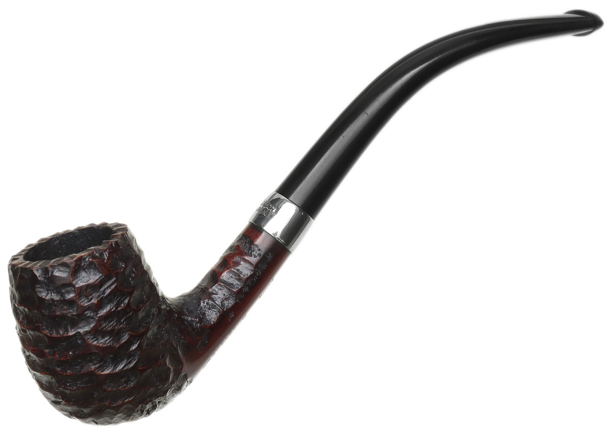 Peterson Junior Rusticated Nickel Mounted Bent Billiard Fishtail