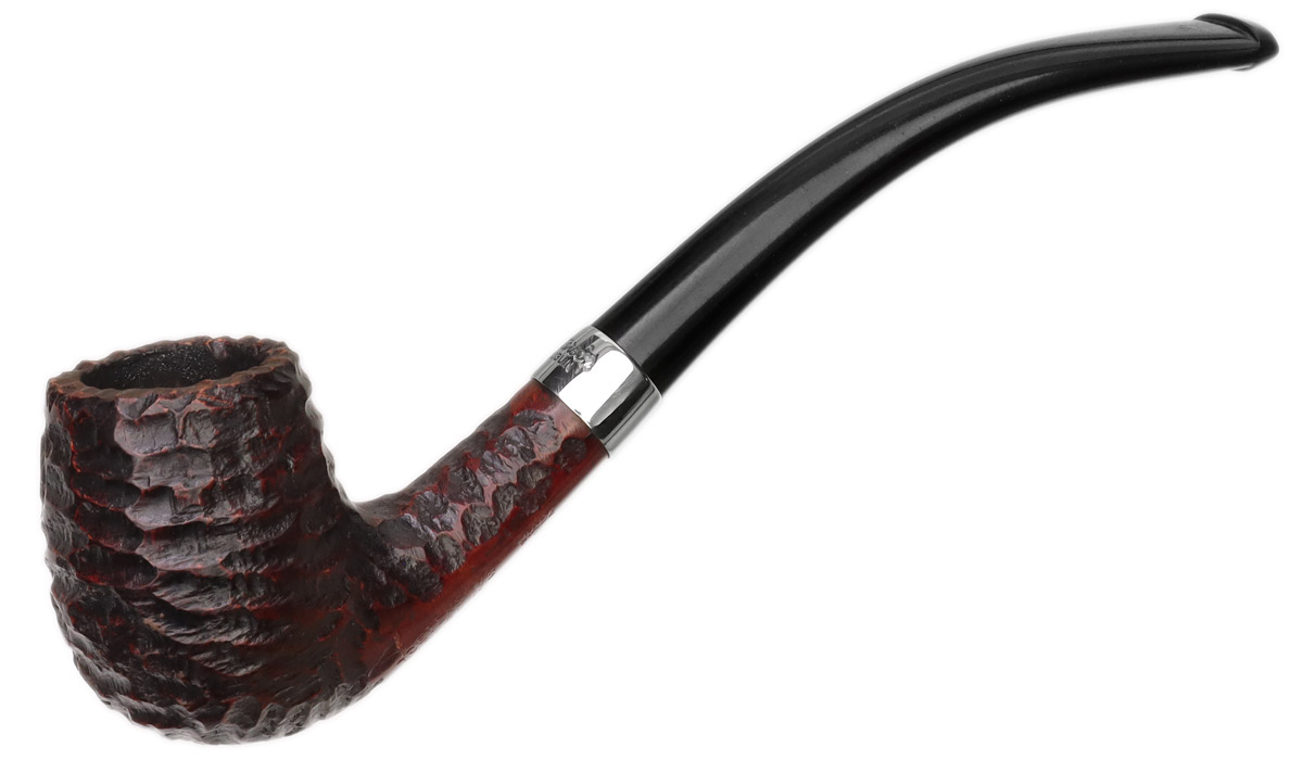 Peterson Junior Rusticated Nickel Mounted Bent Billiard Fishtail