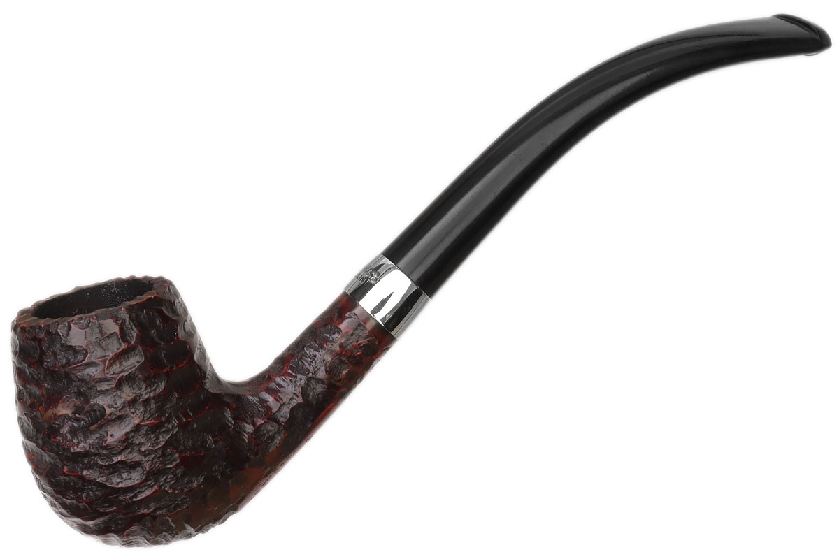 Peterson Junior Rusticated Nickel Mounted Bent Billiard Fishtail