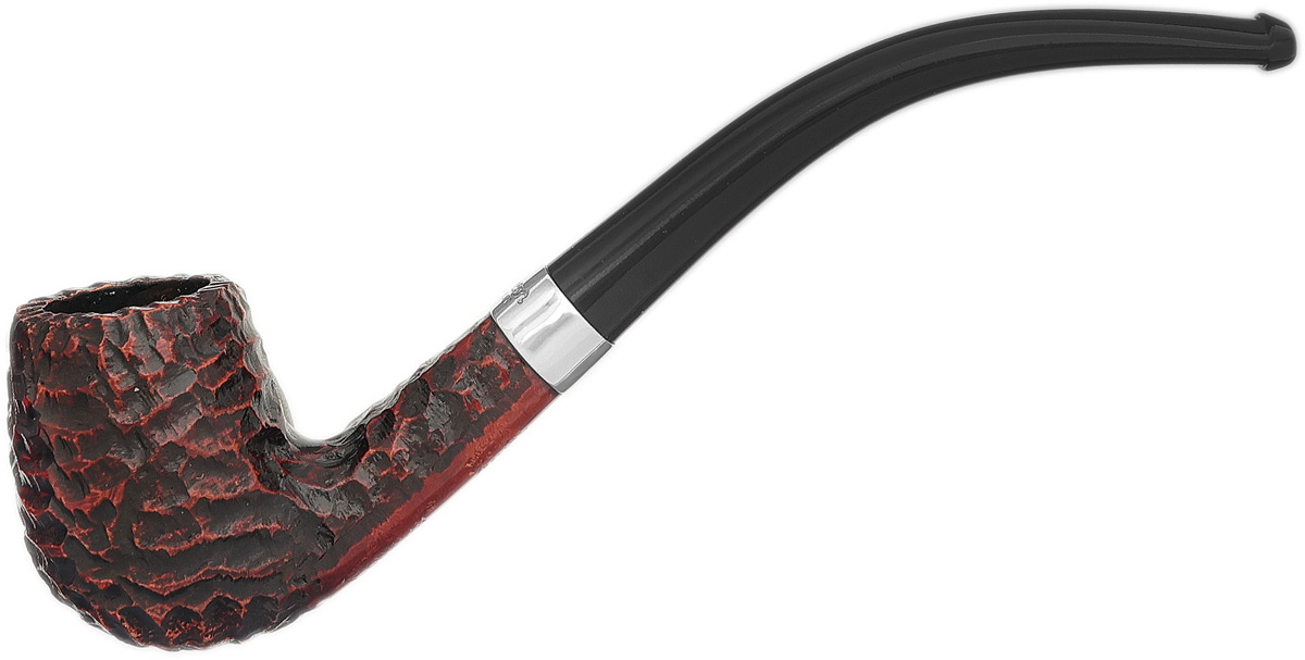 Peterson Junior Rusticated Nickel Mounted Bent Billiard Fishtail