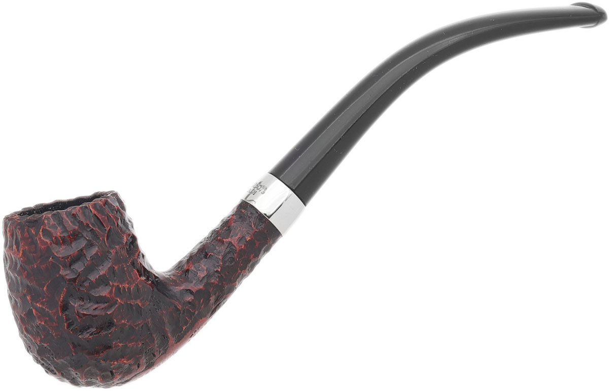 Peterson Junior Rusticated Nickel Mounted Bent Billiard Fishtail