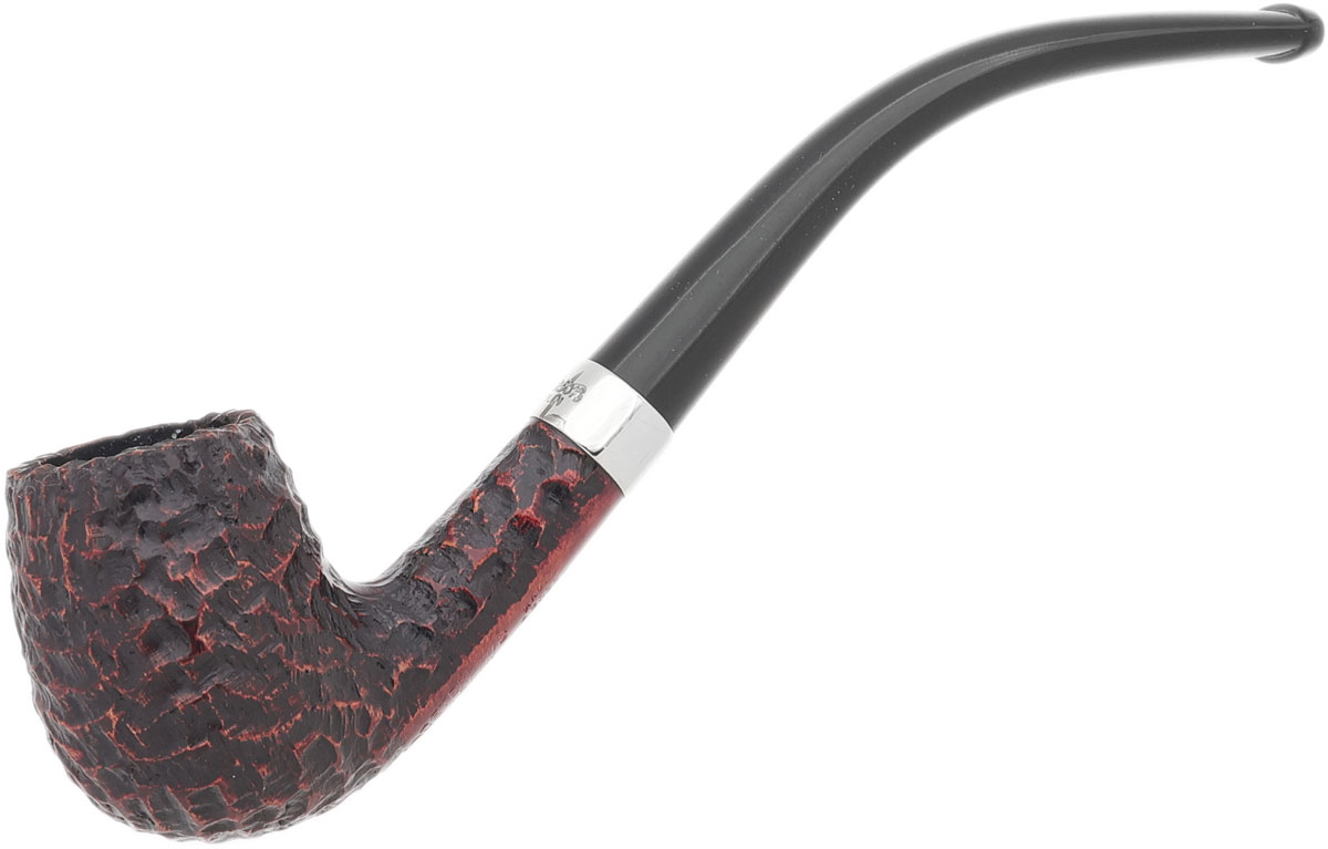 Peterson Junior Rusticated Nickel Mounted Bent Billiard Fishtail