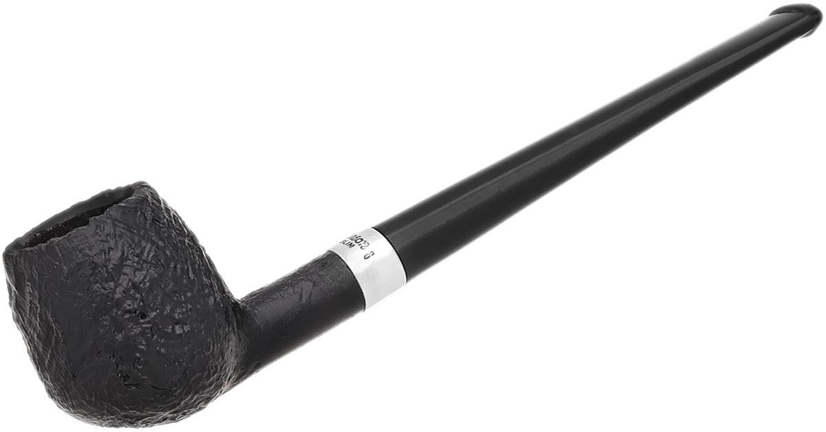 Peterson Junior Sandblasted Silver Mounted Canted Apple Fishtail