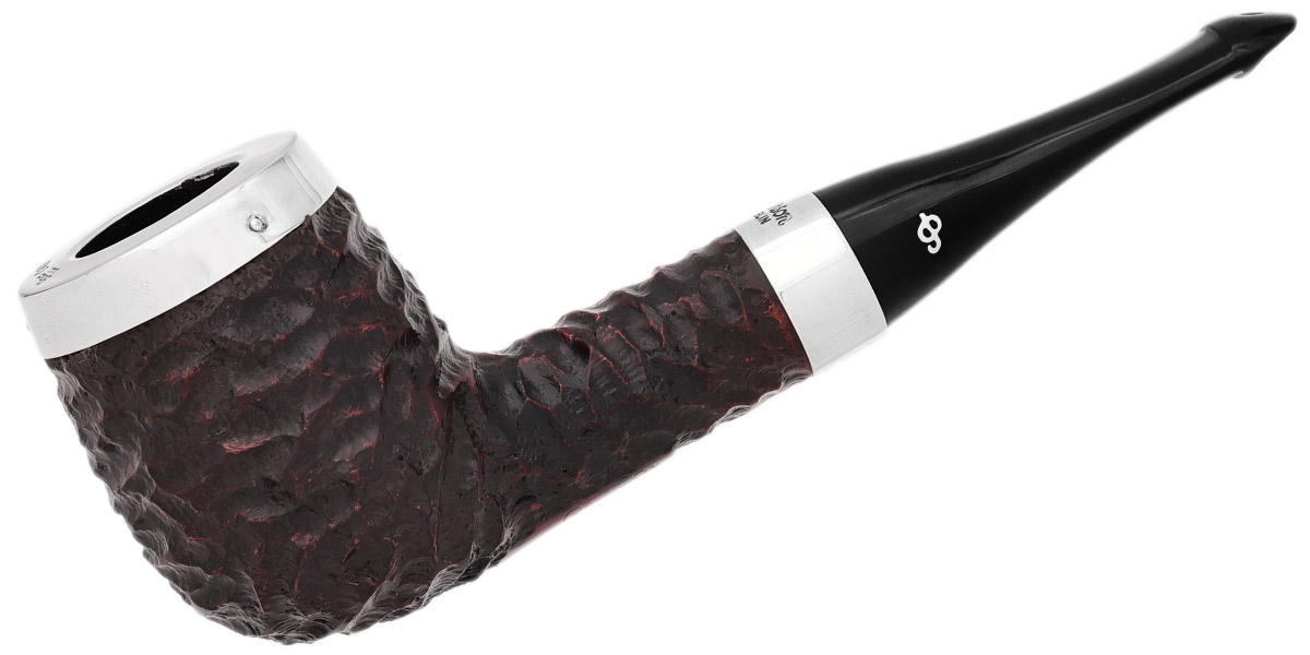 Peterson House Pipe Rusticated Silver Cap Billiard P-Lip