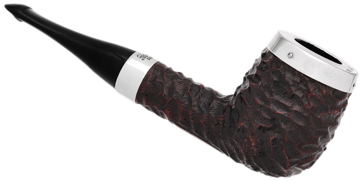 Peterson House Pipe Rusticated Silver Cap Billiard P-Lip