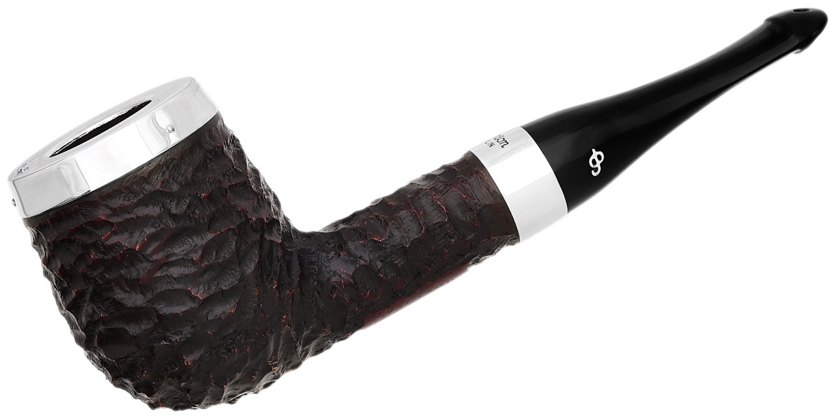 Peterson House Pipe Rusticated Silver Cap Billiard P-Lip
