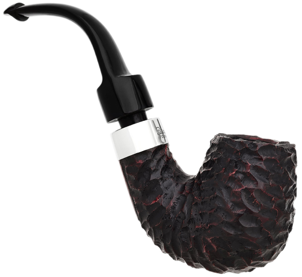 Peterson House Pipe Rusticated Bent Billiard P-Lip