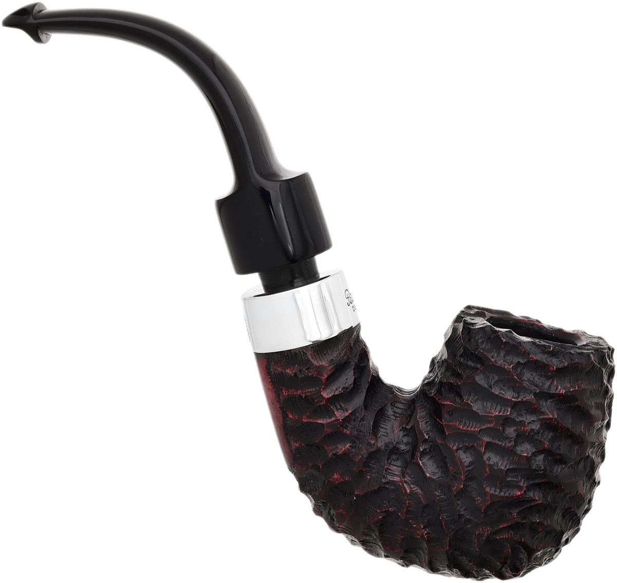 Peterson House Pipe Rusticated Bent Billiard P-Lip