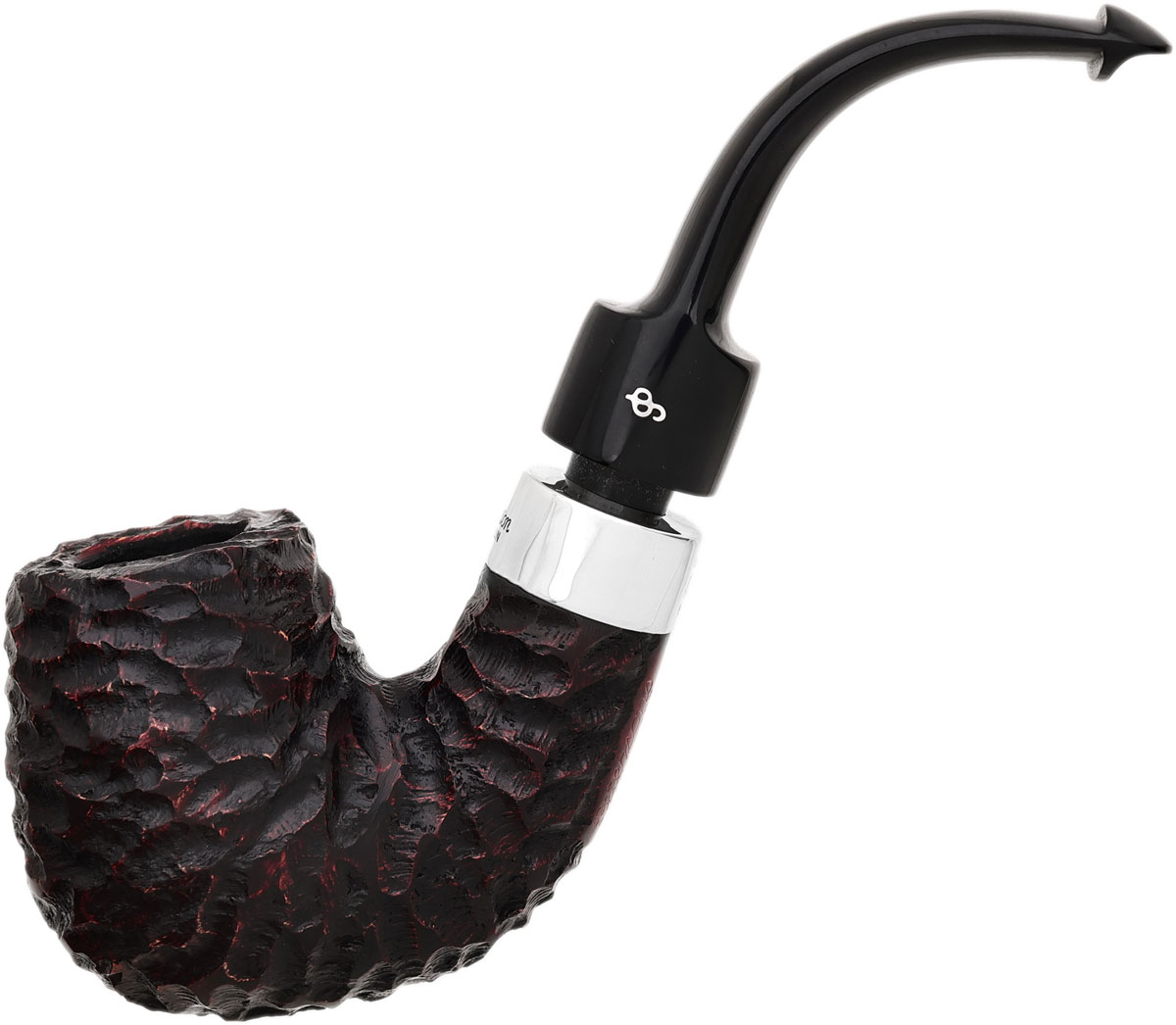 Peterson House Pipe Rusticated Bent Billiard P-Lip