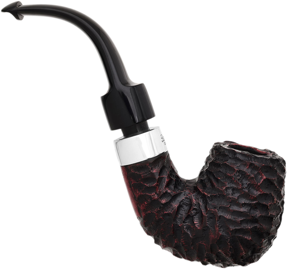 Peterson House Pipe Rusticated Bent Billiard P-Lip