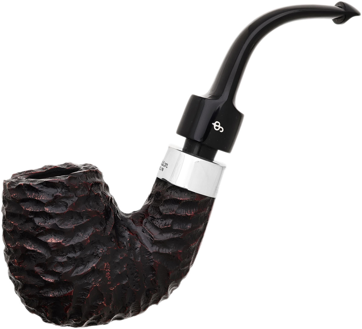 Peterson House Pipe Rusticated Bent Billiard P-Lip