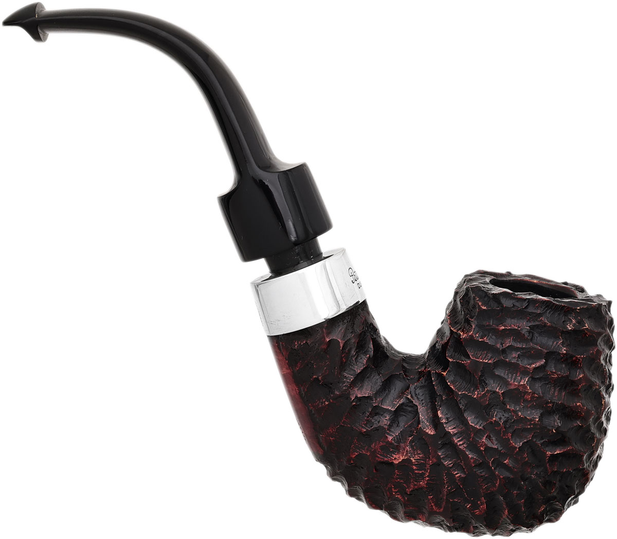 Peterson House Pipe Rusticated Bent Billiard P-Lip