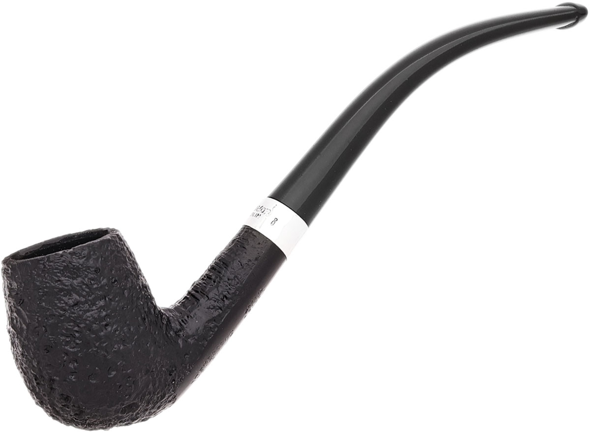 Peterson Junior Sandblasted Silver Mounted Bent Billiard Fishtail