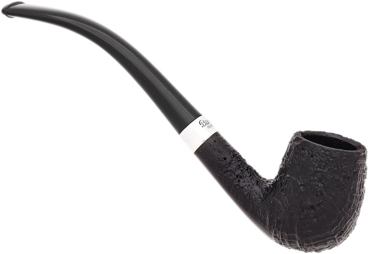 Peterson Junior Sandblasted Silver Mounted Bent Billiard Fishtail