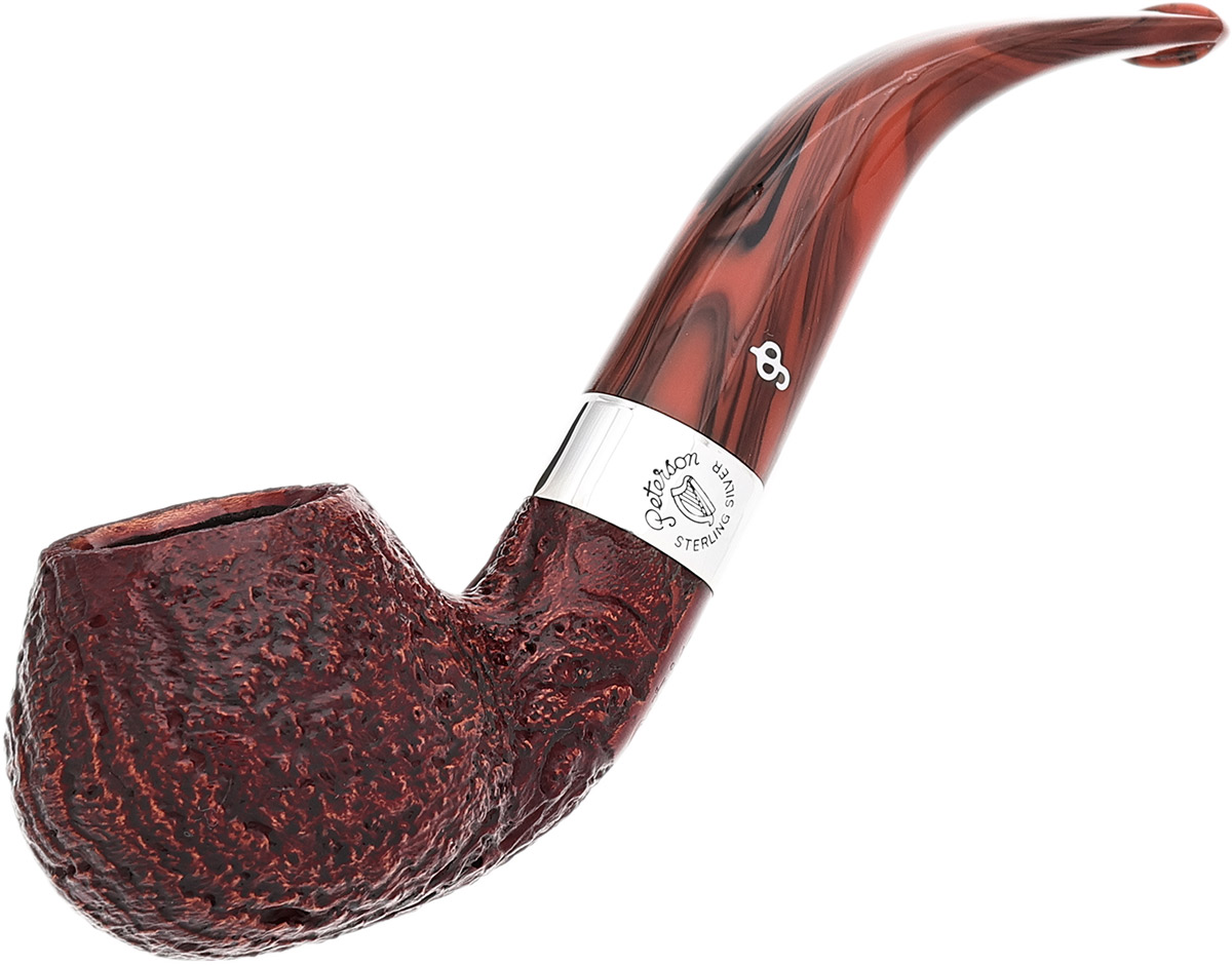 Irish Harp Sandblasted (03) Fishtail Tobacco Pipe