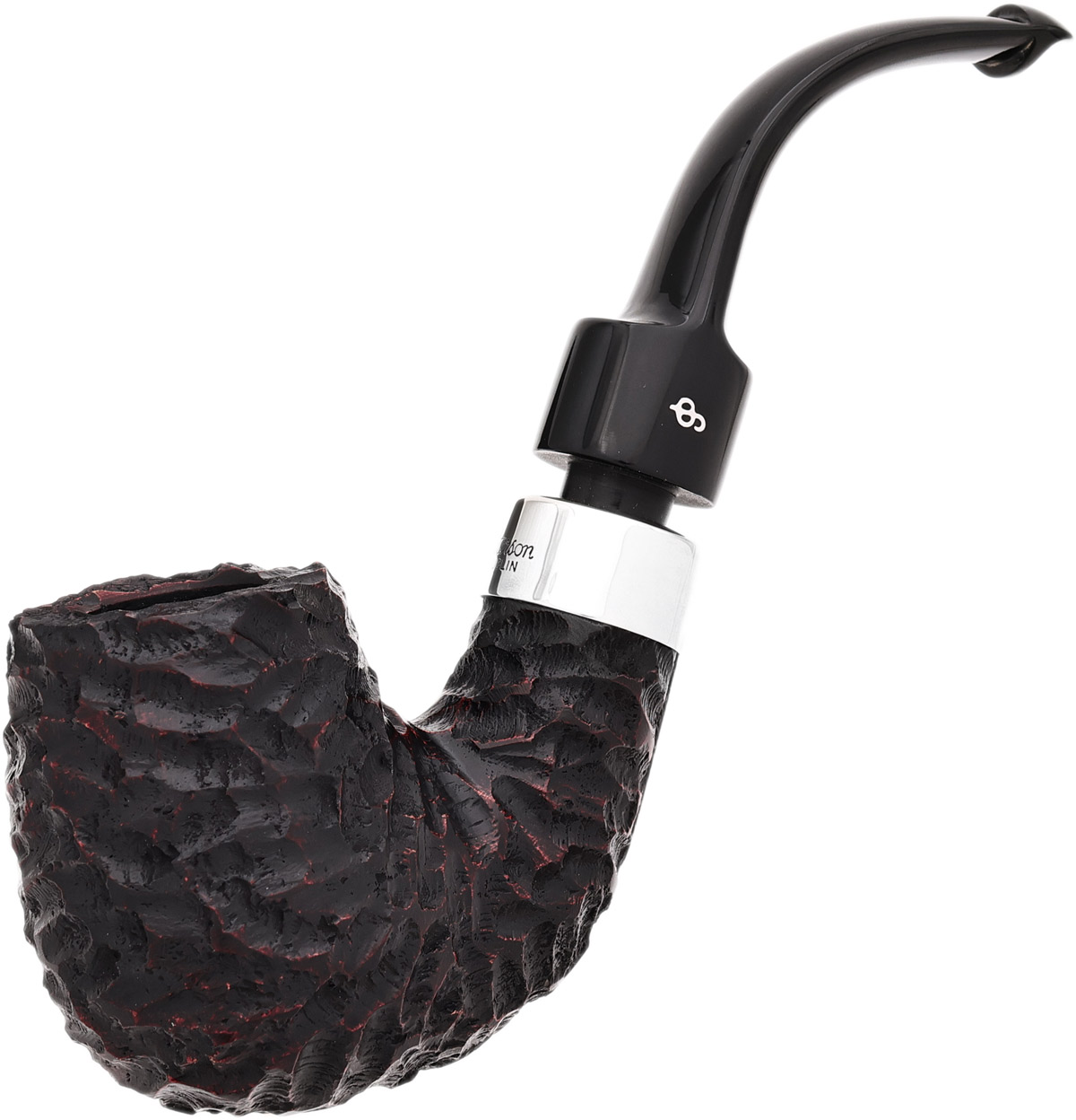 Peterson House Pipe Rusticated Bent Billiard P-Lip