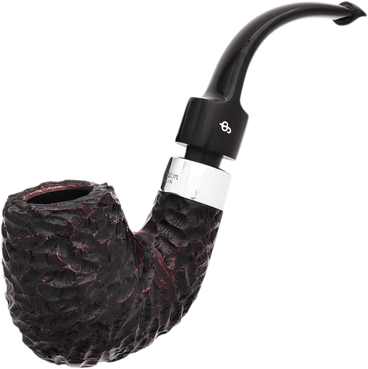 Peterson House Pipe Rusticated Bent Billiard P-Lip