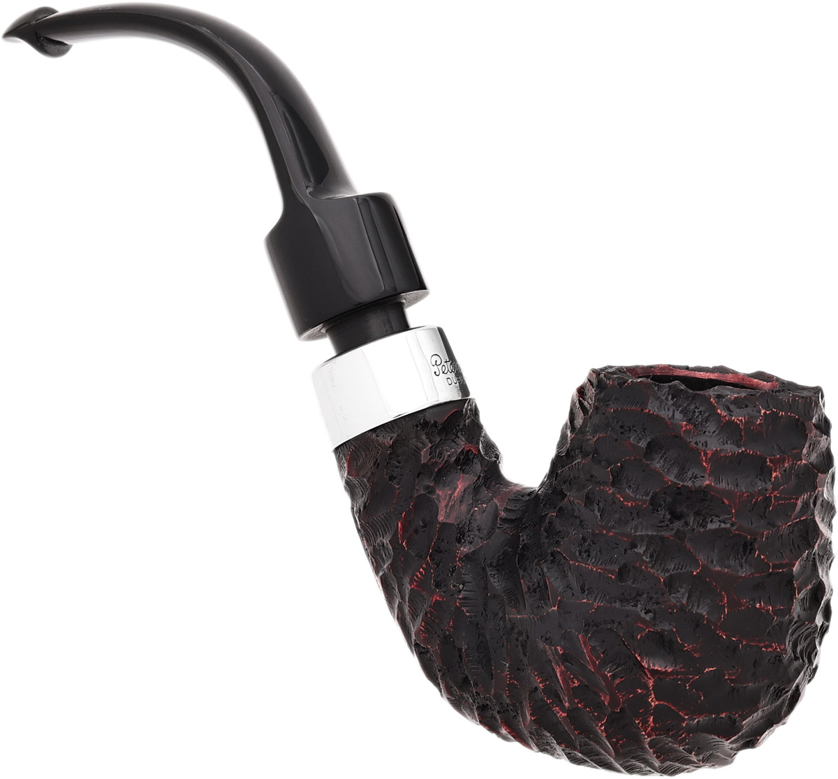 Peterson House Pipe Rusticated Bent Billiard P-Lip