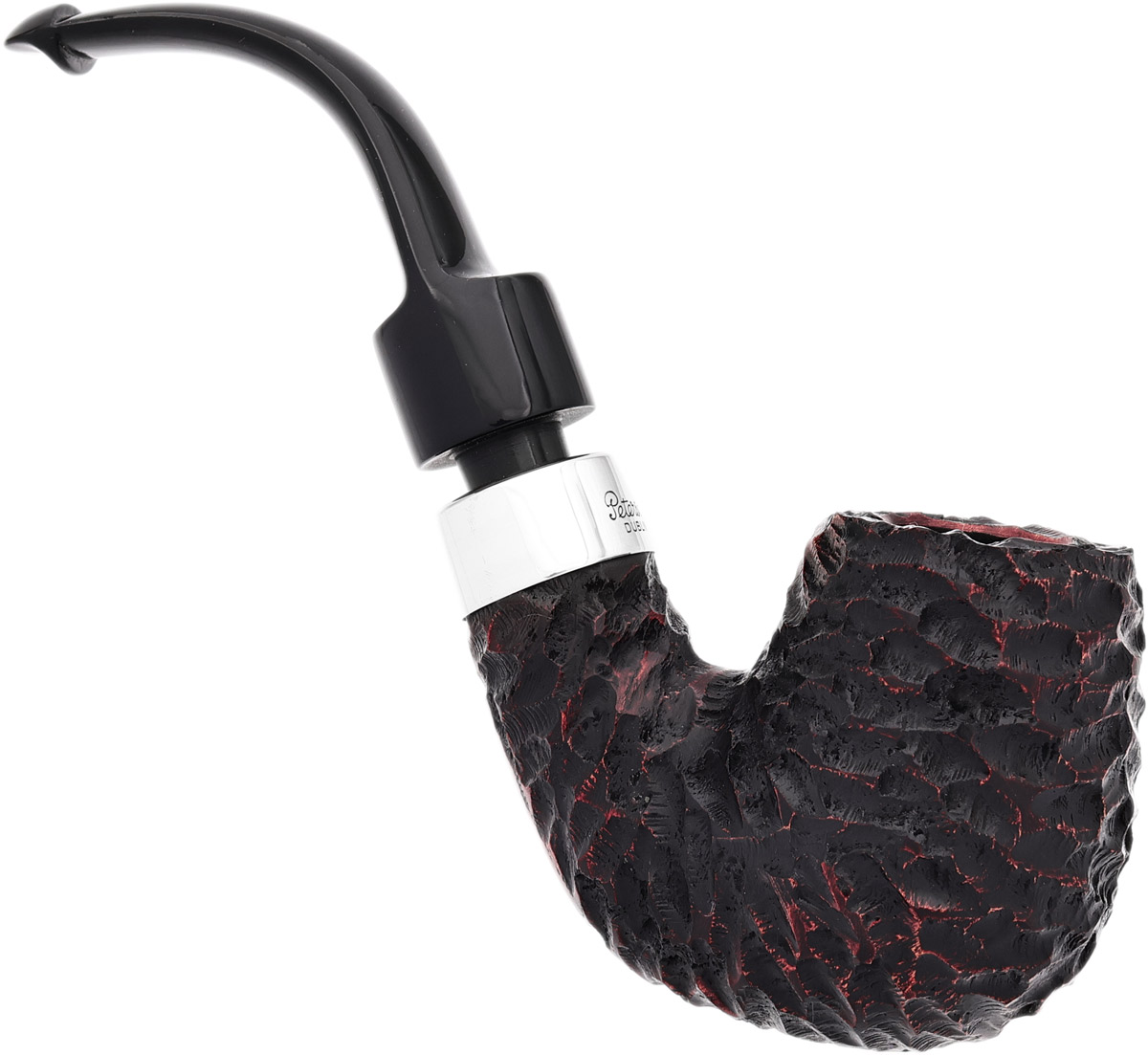 Peterson House Pipe Rusticated Bent Billiard P-Lip