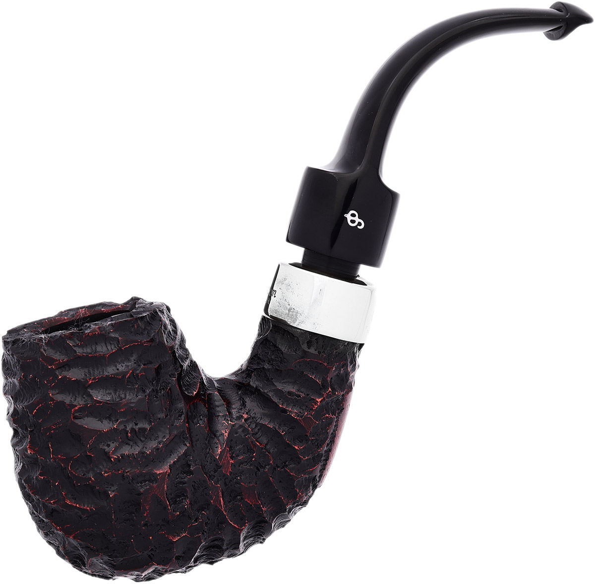 House Pipe Rusticated Bent Billiard P-Lip Tobacco Pipe