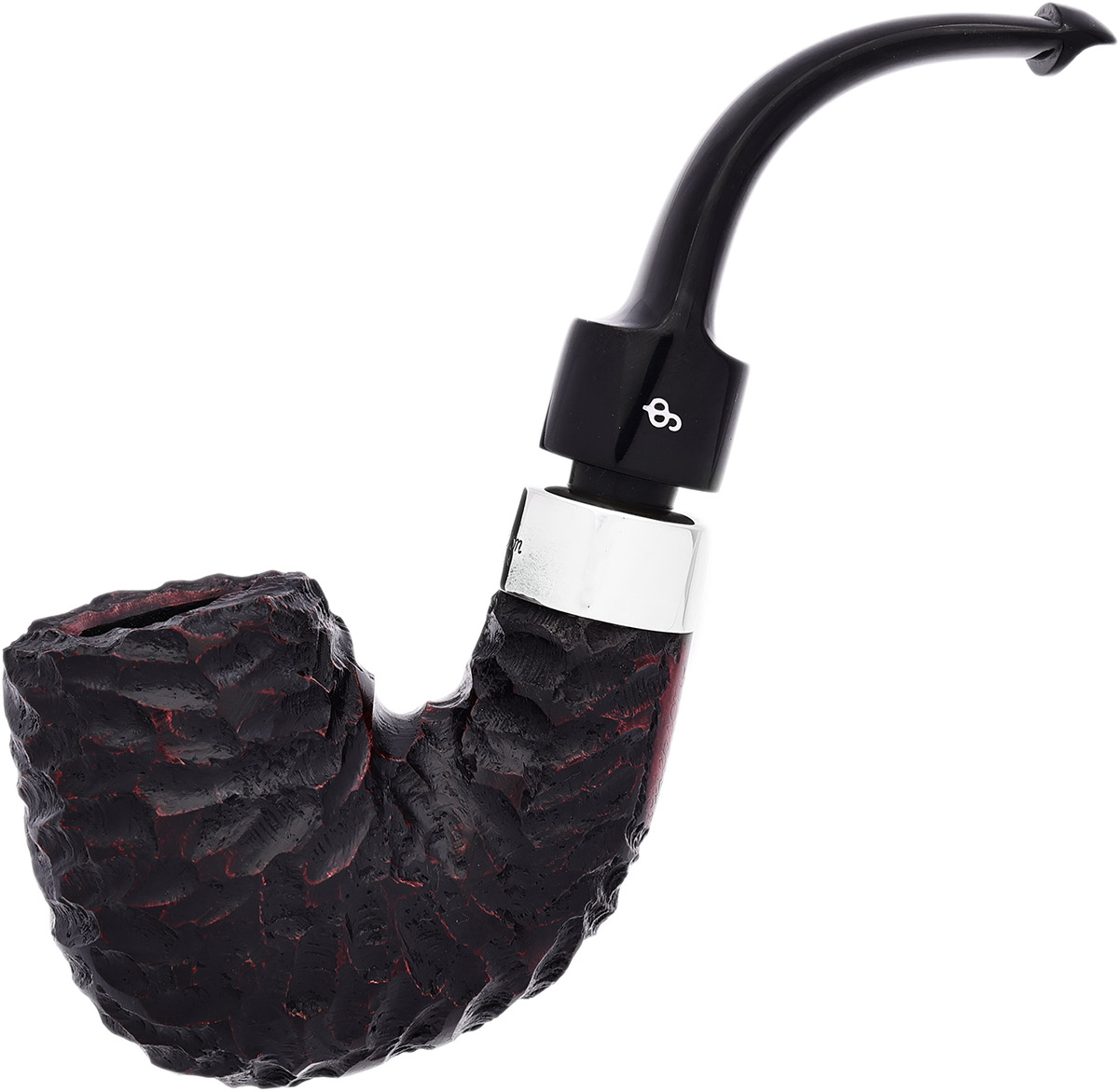 House Pipe Rusticated Bent Billiard P-Lip Tobacco Pipe