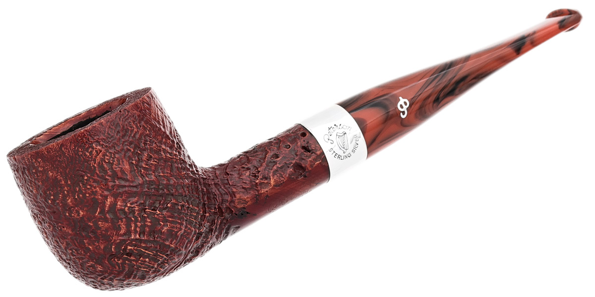Irish Harp Sandblasted (606) Fishtail Tobacco Pipe