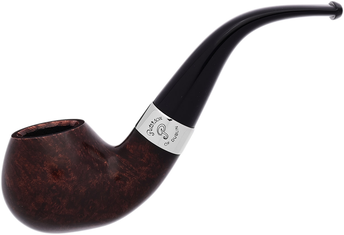 Aran Smooth Nickel Mounted (03) Fishtail Tobacco Pipe