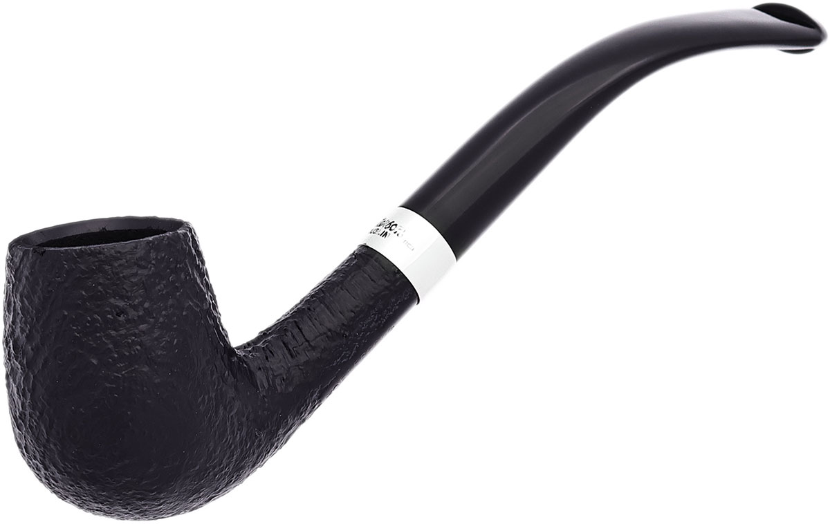 Peterson Junior Sandblasted Silver Mounted Bent Billiard Fishtail