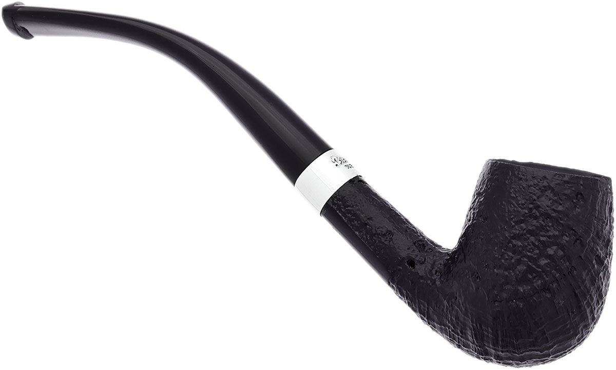 Peterson Junior Sandblasted Silver Mounted Bent Billiard Fishtail