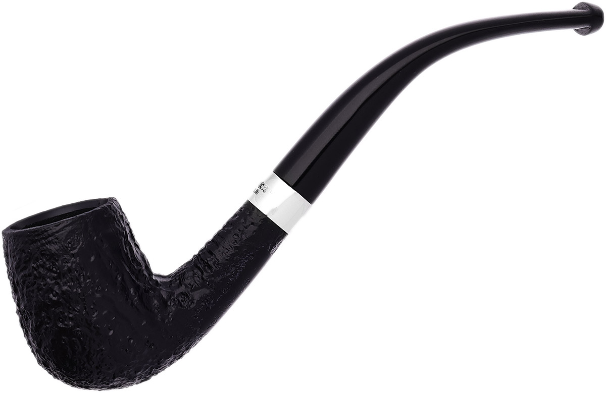 Peterson Junior Sandblasted Silver Mounted Bent Billiard Fishtail