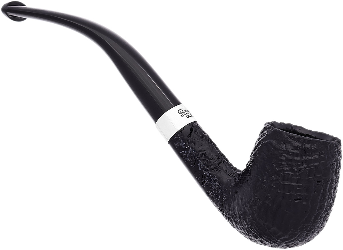 Peterson Junior Sandblasted Silver Mounted Bent Billiard Fishtail
