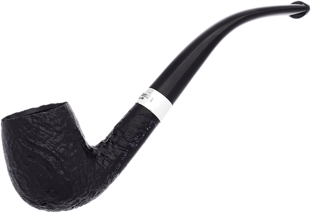 Peterson Junior Sandblasted Silver Mounted Bent Billiard Fishtail