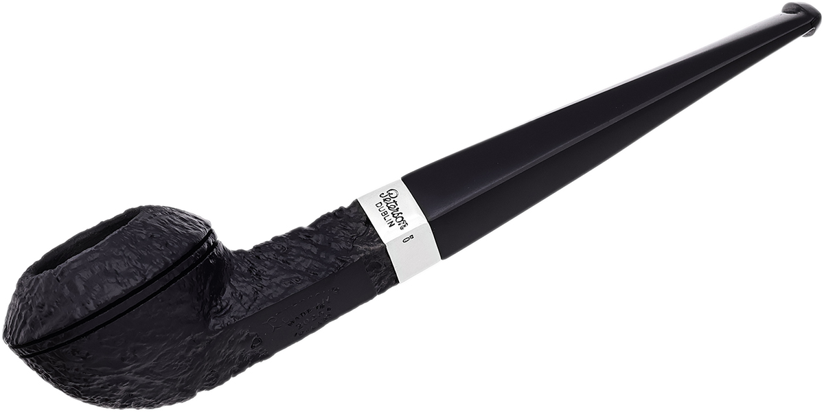 Junior Sandblasted Silver Mounted Straight Bulldog Fishtail Tobacco Pipe