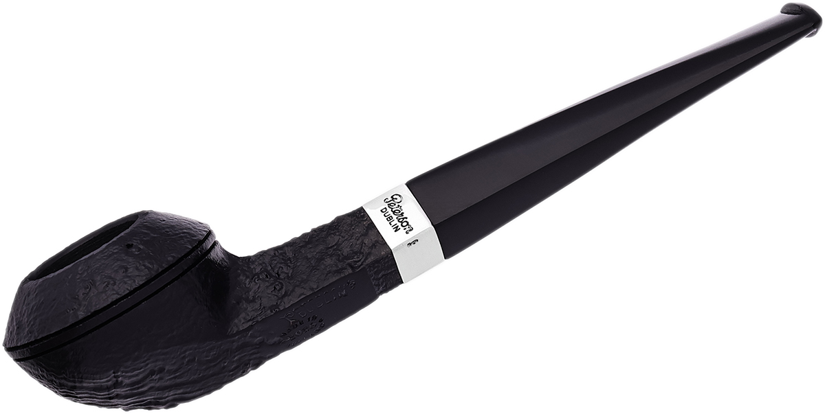 Peterson Junior Sandblasted Silver Mounted Straight Bulldog Fishtail