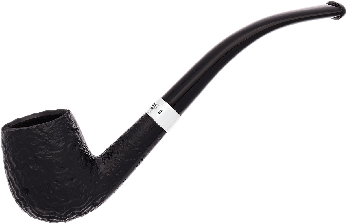 Peterson Junior Sandblasted Silver Mounted Bent Billiard Fishtail