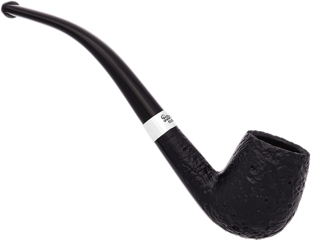 Peterson Junior Sandblasted Silver Mounted Bent Billiard Fishtail